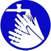Piktogramm ISO7010 Handwaschpflicht - selbstkleber Ø200mm Vinyl